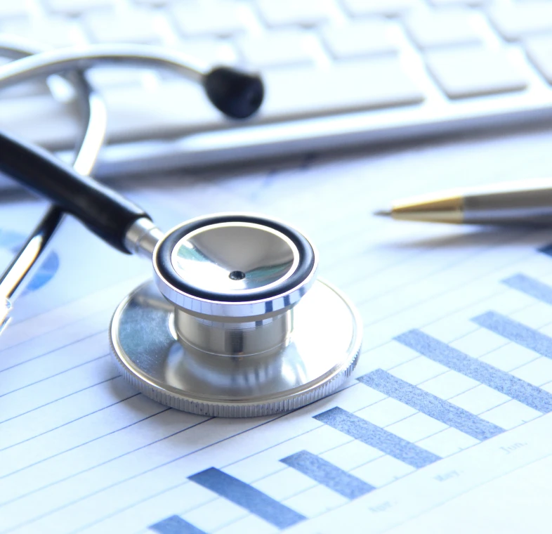 Medical tools on business document